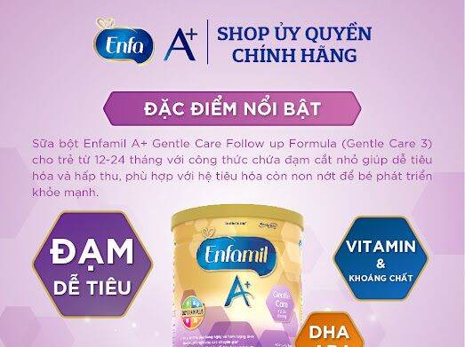 SỮA ENFAMIL A+ GENTLE CARE SỐ 3 ( 12-24 THÁNG ) 800G ( DATE SIÊU MỚI )