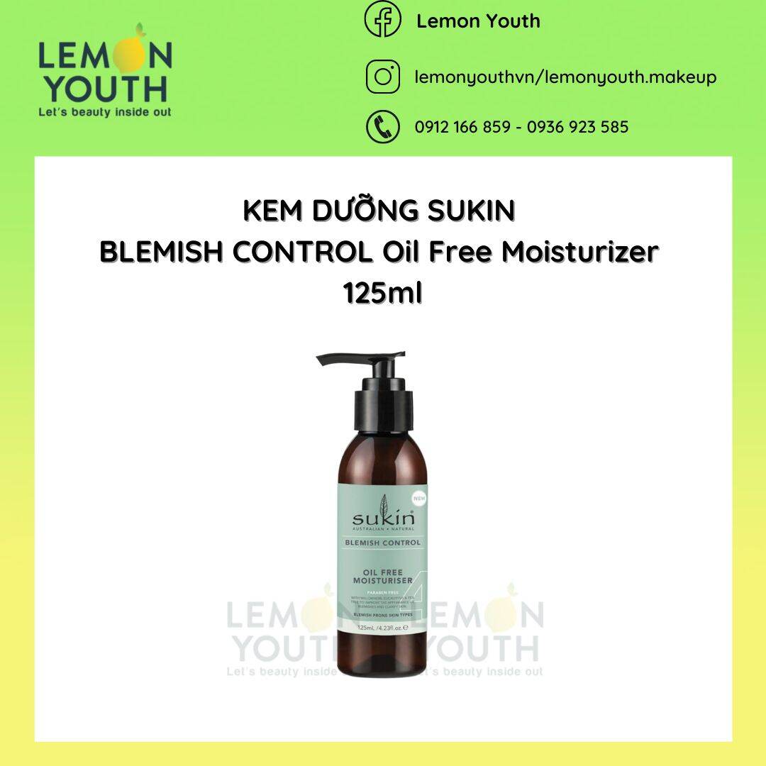 Kem dưỡng Sukin Blemish Control Oil Free 125ml kiềm dầu, ngăn ngừa mụn giá rẻ