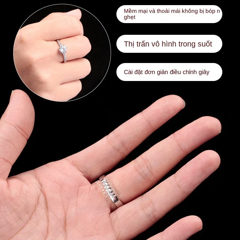 Set 4 dây silicone điều chỉnh kích thước nhẫn.