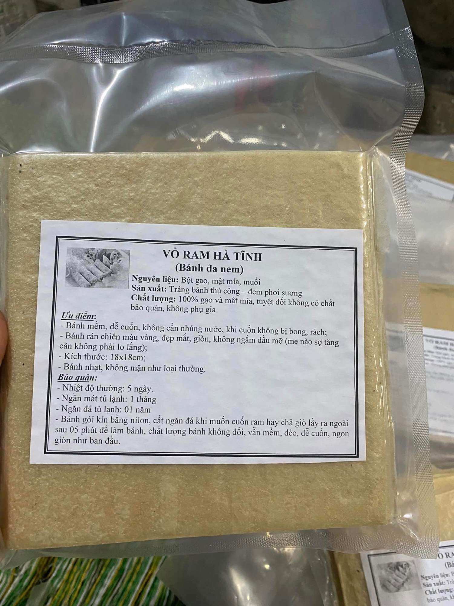 Vỏ bánh ram hà tĩnh gần 100lá/ tệp