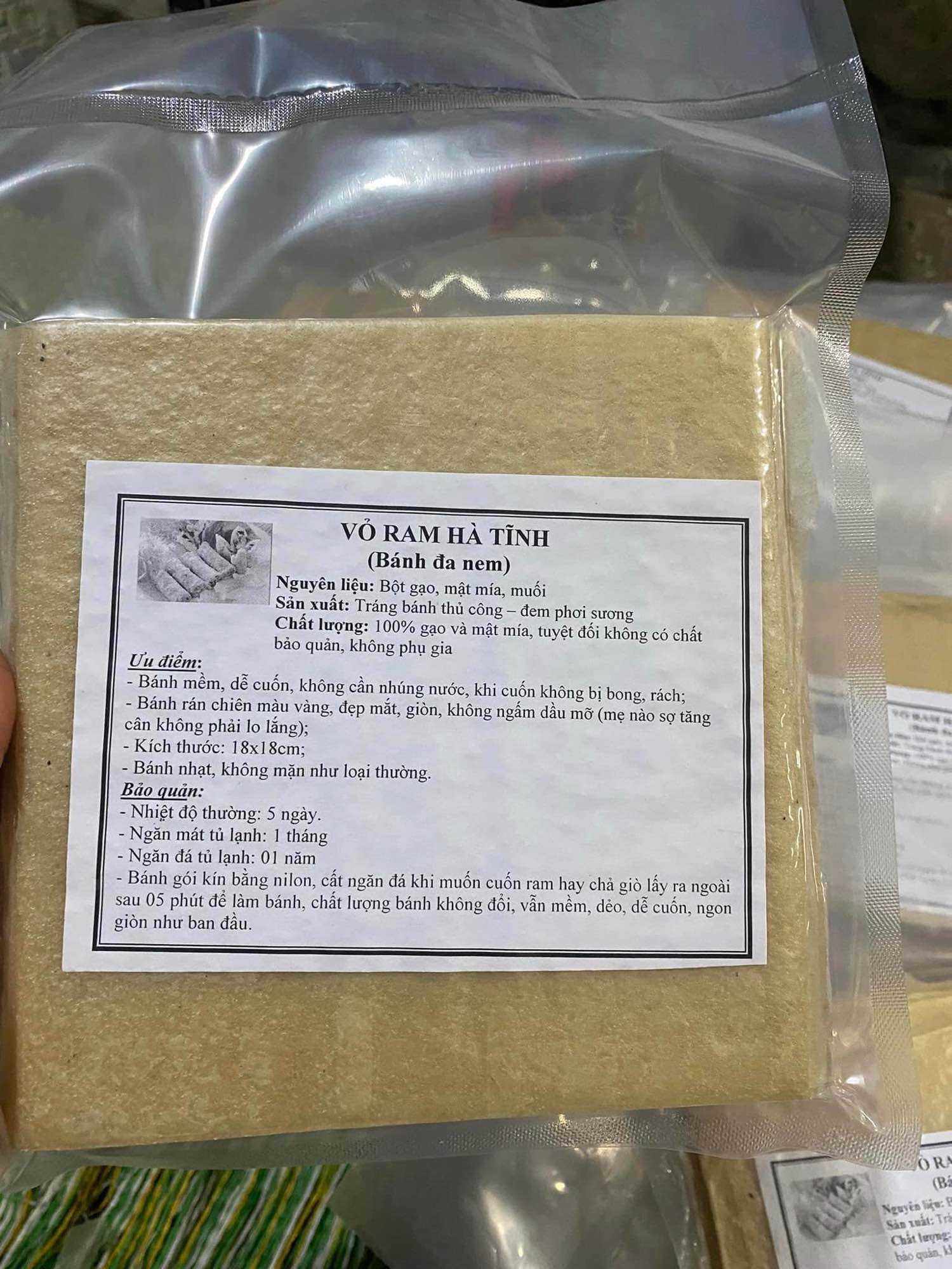 Vỏ bánh ram Hà Tĩnh gần 100lá/ tệp