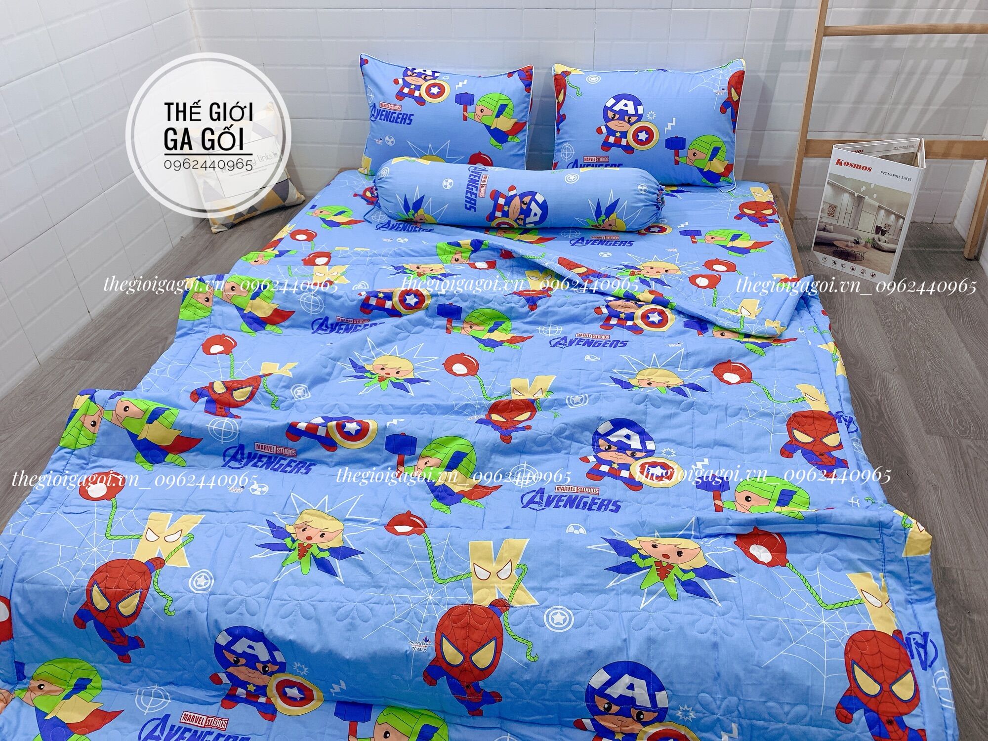 Bộ ga gối Thắng lợi cotton 100% hàng chuẩn có in logo