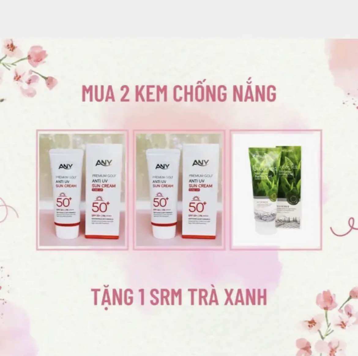 Com Bo 2 kem chống nắng ANY Hàn quốc+ 1 sửa rửa mặt Hàn quốc