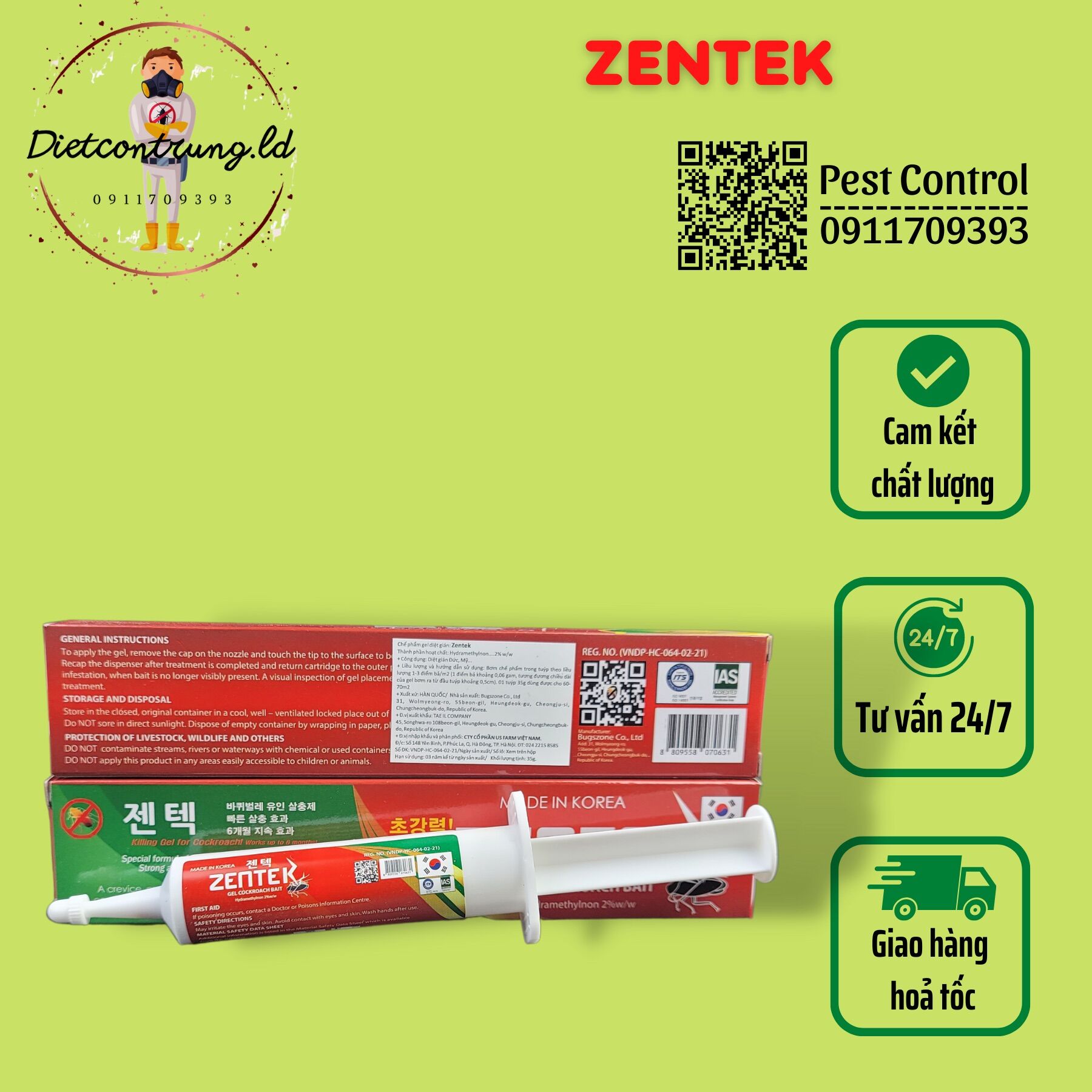 Thuốc diệt gián ZENTEK - diệt cả gián bé