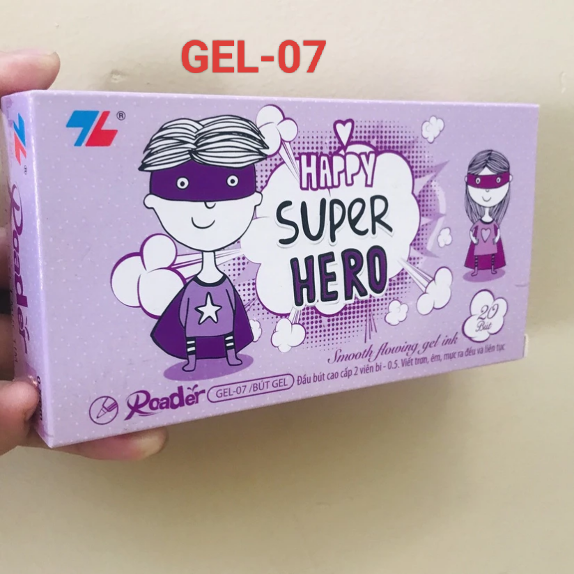 HỘP 20 BÚT MỰC TÍM GEL-07 HERO