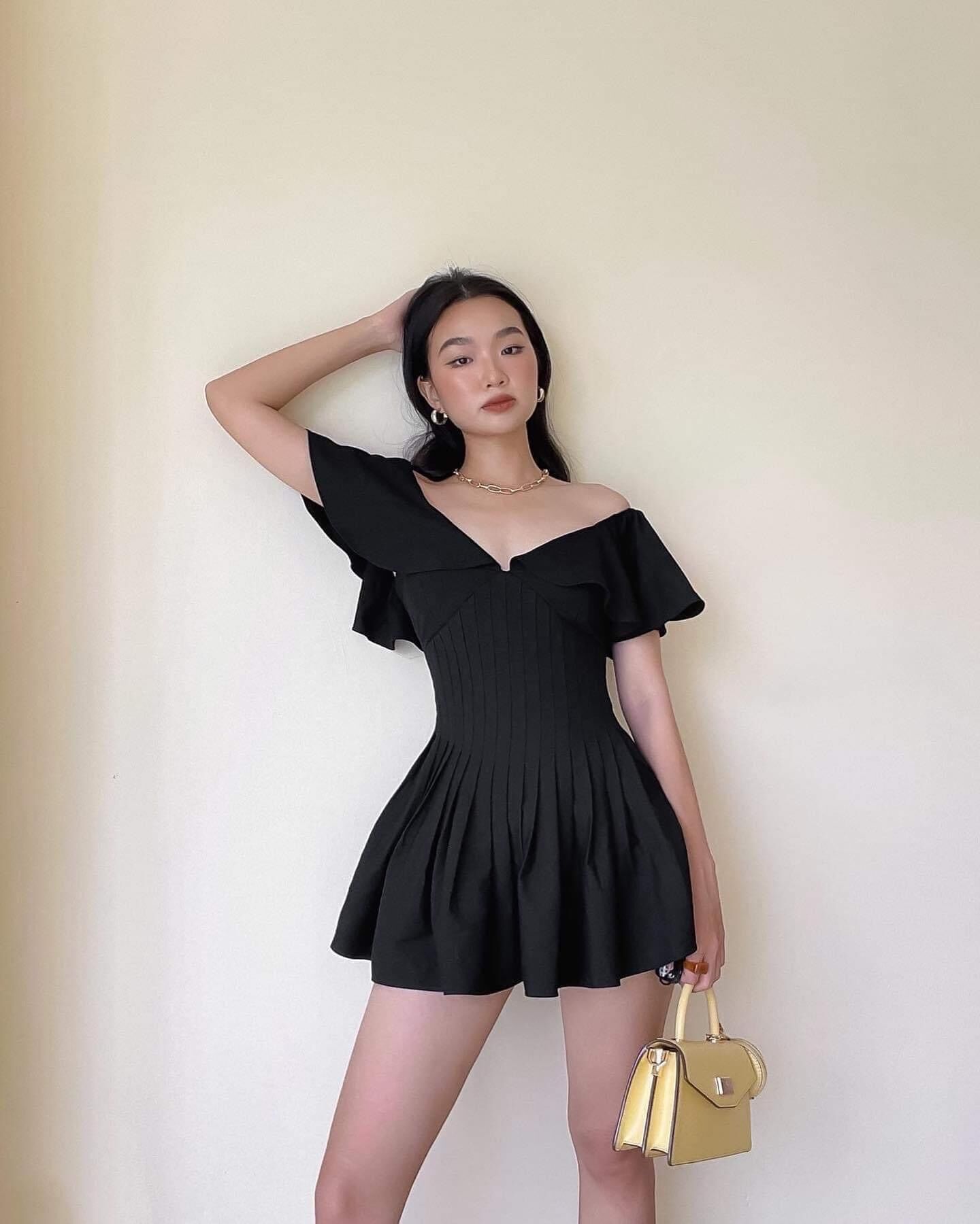 Jump corset trễ vai xếp ly eo ( có bigsize)
