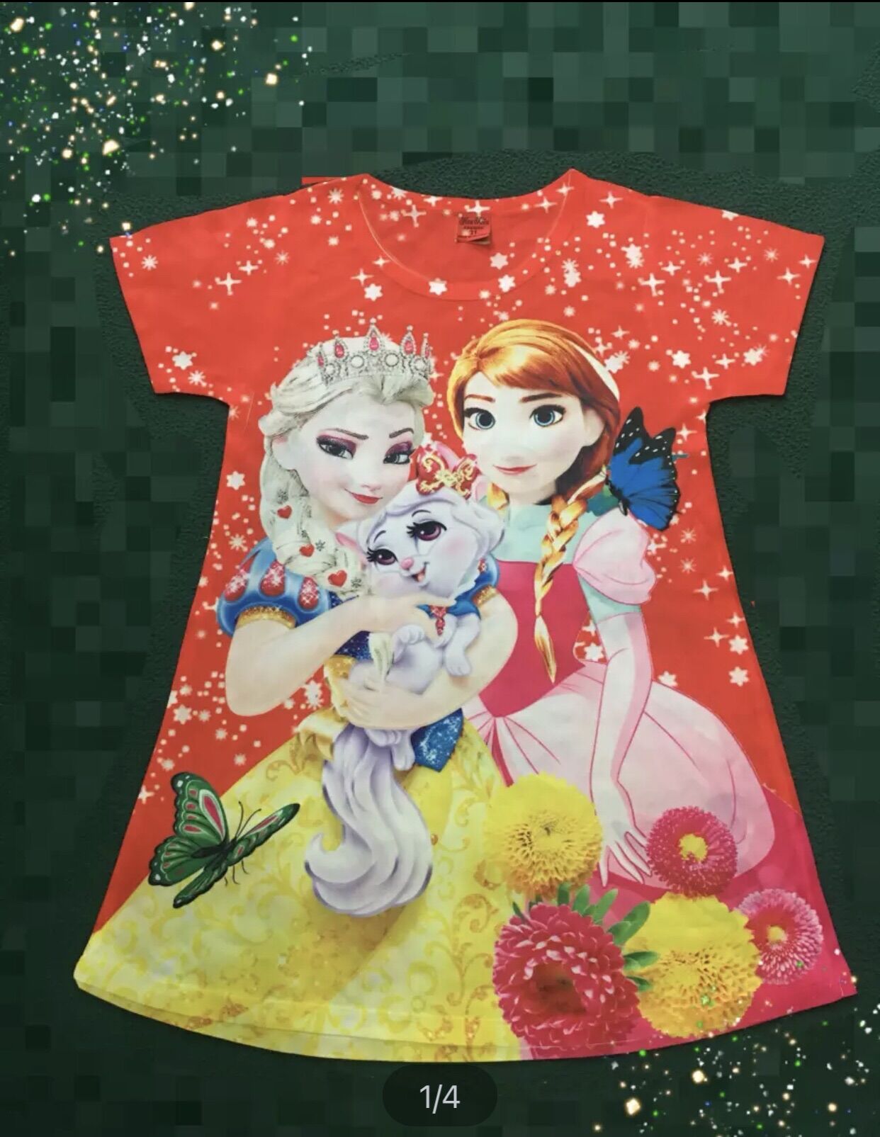 (HCM) ĐẦM THUN 3D ELSA CHO BÉ GÁI 18-30KG(ib shop để báo size)