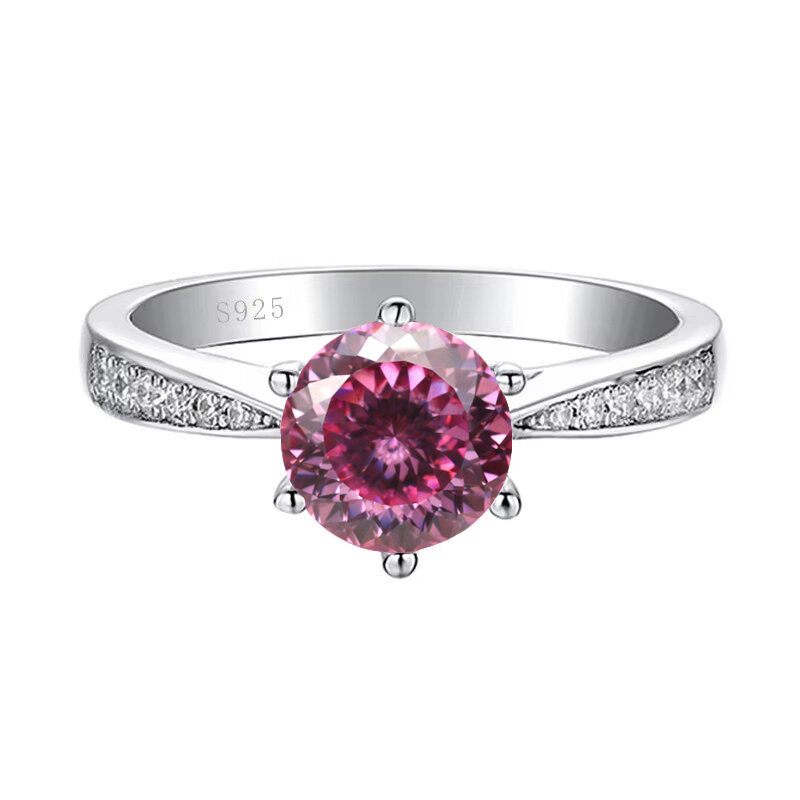 JoyceJelly 1CT Xanh Dương Xanh Moissanite Nhẫn Nữ Bạc 925 Cô Dâu Nhẫn Đính Hôn Cổ Điển Phổ Thiết Lập