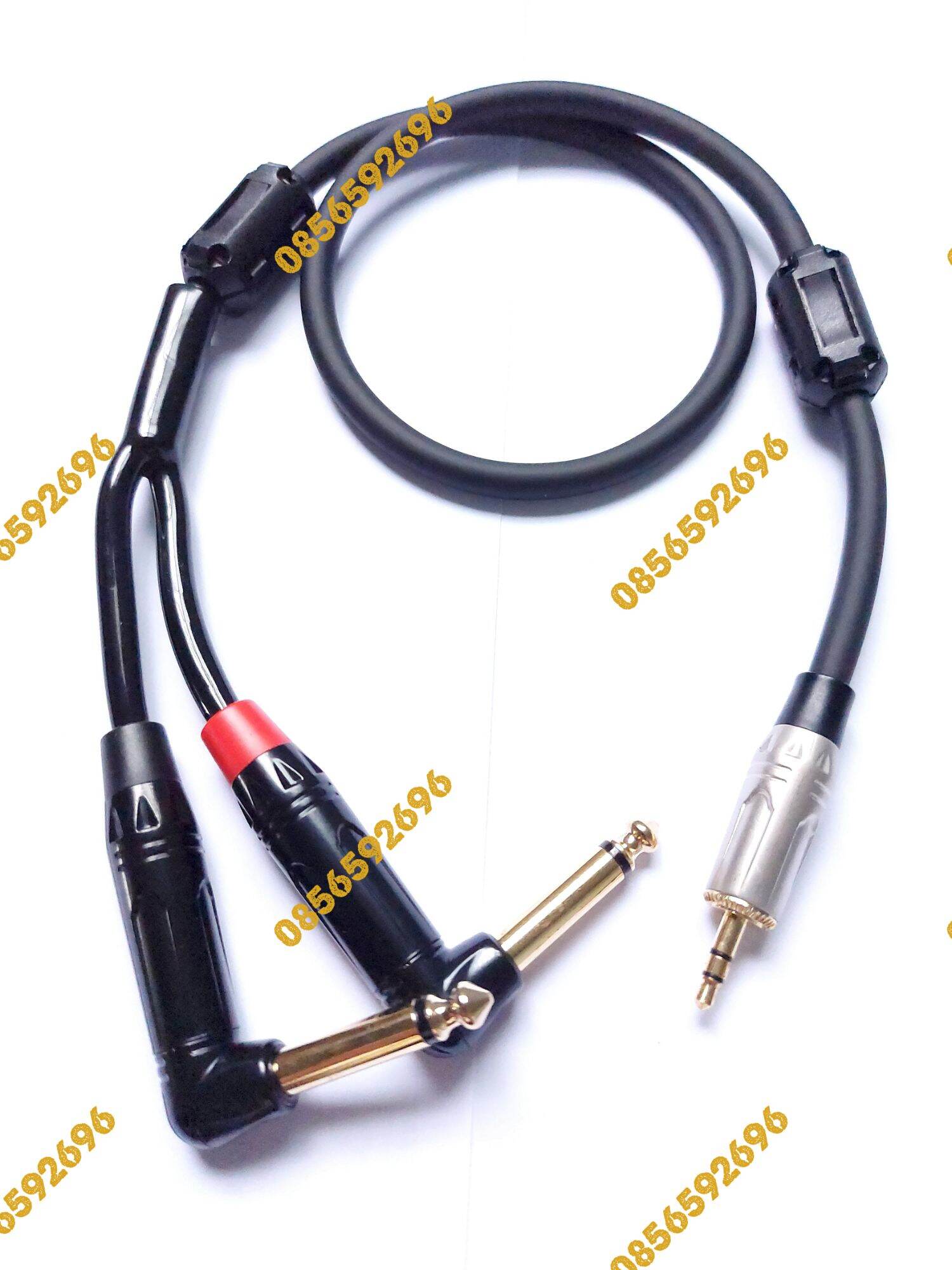 Dây tín hiệu jack 3.5mm-2 jack 6mm cong, dài 2m