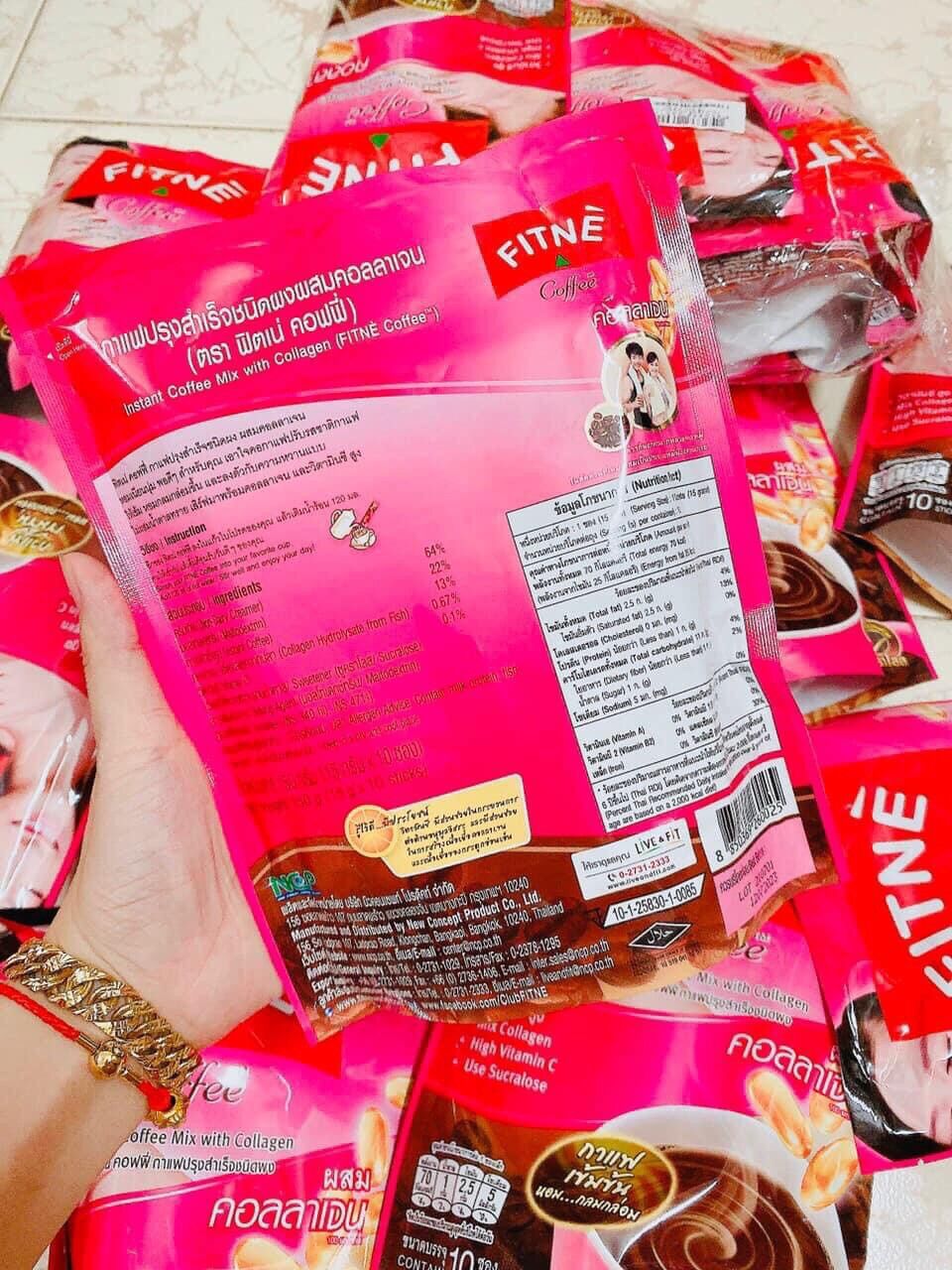 Cà phê gcan đẹp da Fitne Collagen thái lan túi 10 gói - MixASale