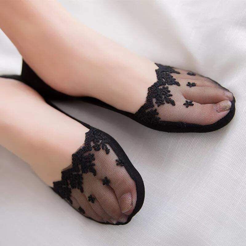 Vớ lưới mang giày búp bê , cao gót