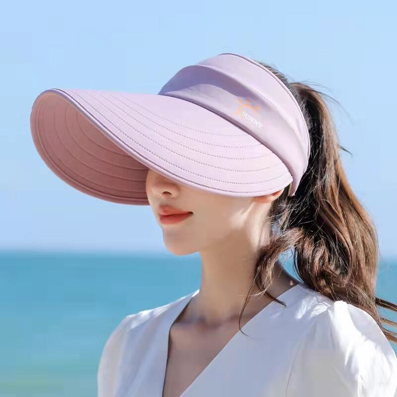 Mũ che nắng hở chóp mũ rộng vành chống nắng cho nữ mũ che nắng mùa hè chống tia cực tím dễ phối kiểu hàn quốc lộ mặt che toàn bộ