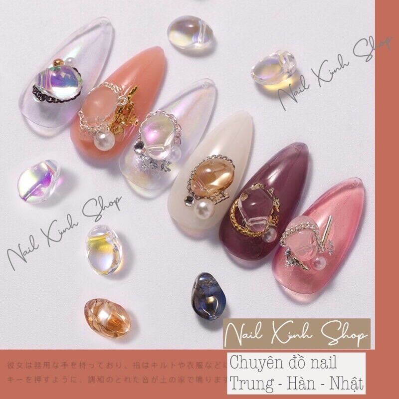 [HCM]Hủ đá nail trang trí phong cách Nhật phụ kiên nail cao cấp phụ kiện nail hot 2021