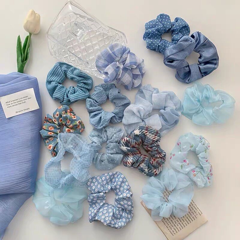 Cột Tóc Scrunchies Hoa Trơn Siêu Hot 2021