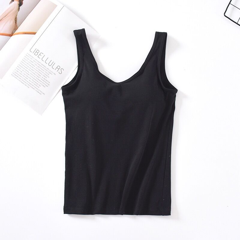 Áo 3 lỗ cotton có mút ngực [ảnh thật]