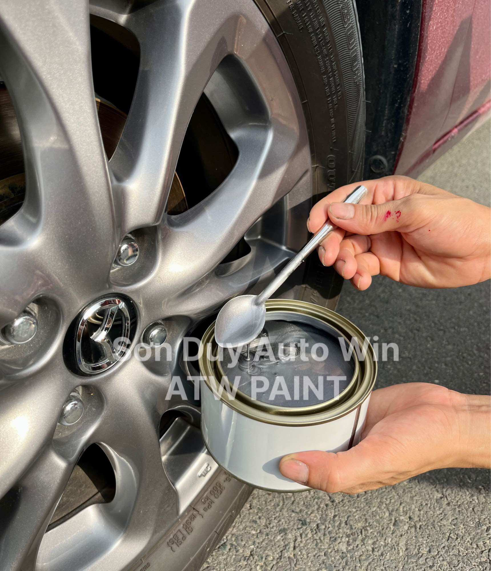 Sơn xám Titanium Mâm Mazda - Sơn 1K phủ bóng