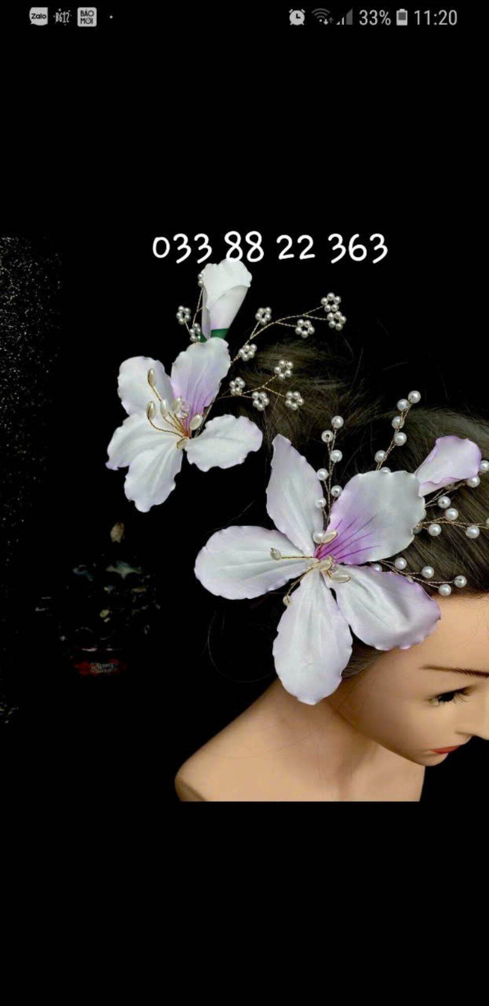 Hoa ban cài đầu 033 88 22 363