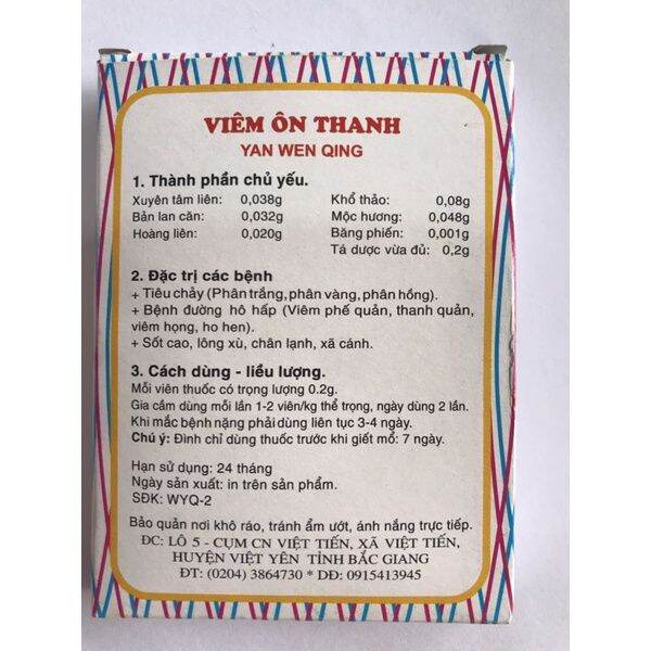 Viêm ôn thanh vỉ( 24 viên)- QUỐC HƯNG VET