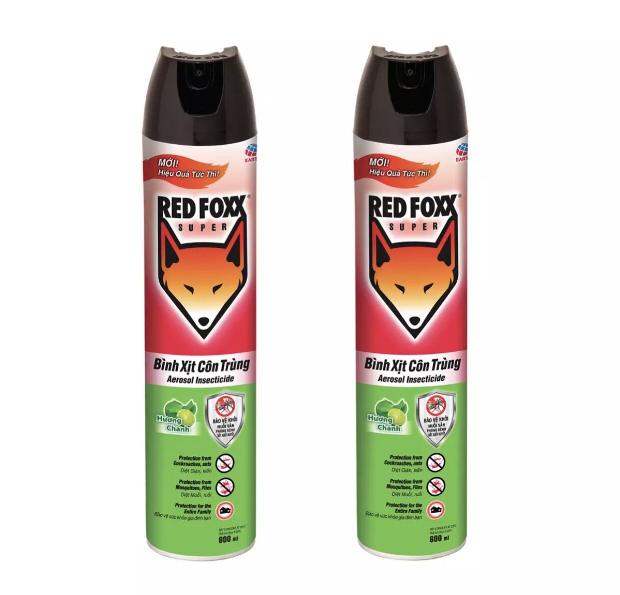 Combo 2 Bình xịt côn trùng Red Foxx 600ml - hương chanh