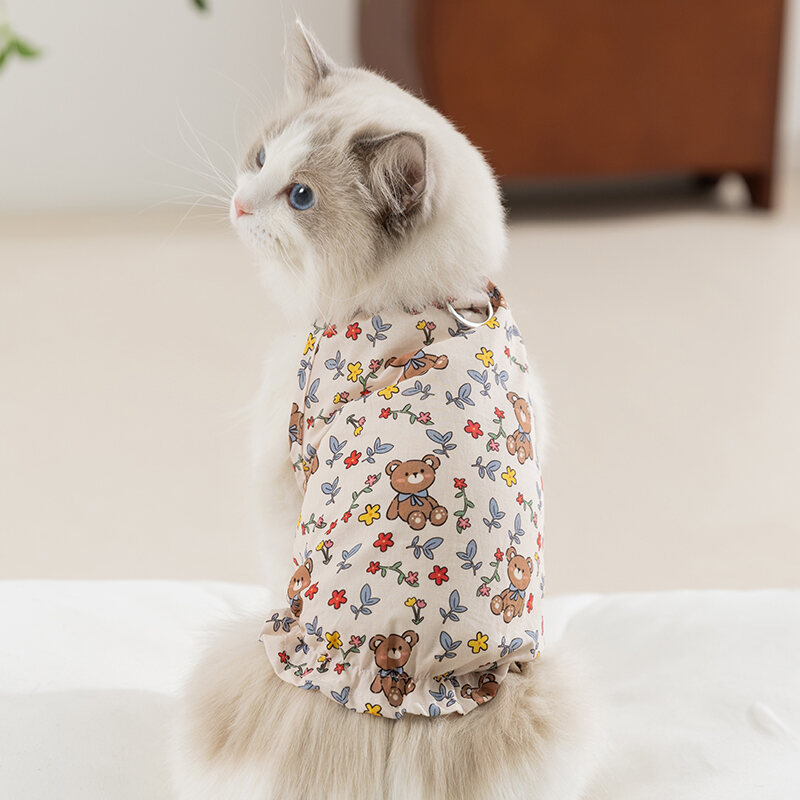hipidog | Váy hoa mỏng mùa hè cho chó mèo ngắn Anh chống rụng lông Hipidog Full Print Cat Clothes Th
