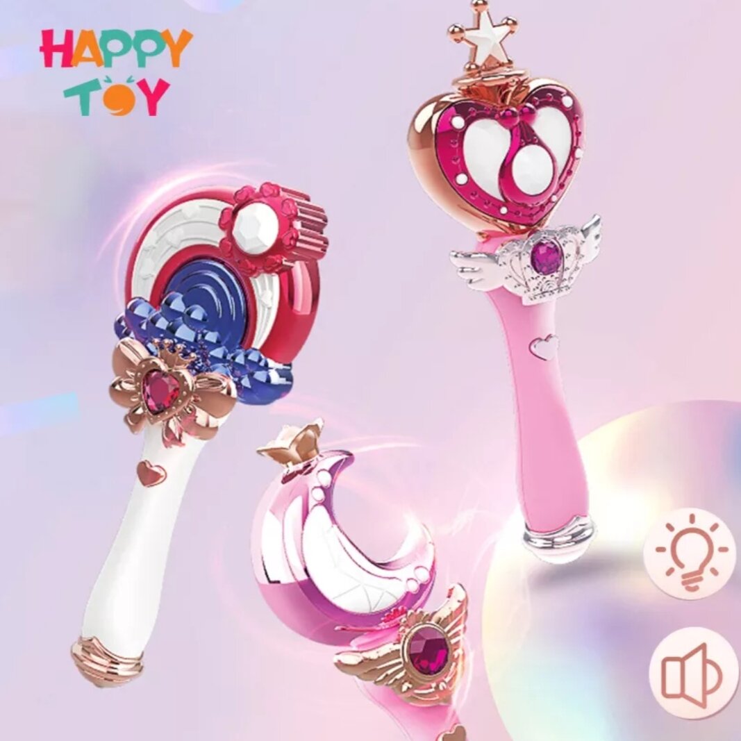 Quà tặng Noel Giáng sinh gậy thần phát sáng công chúa Elsa gậy thần thủy thủ mặt trăng Đũa thần đồ chơi phép thuật Sakura gậy phép thuật thủy thủ mặt trăng có đèn led phát sáng kèm nhạc