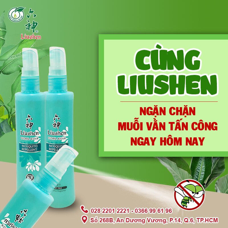 Xịt chống muỗi đốt liushen huong hoa sen tươi mát thể tích 180ml