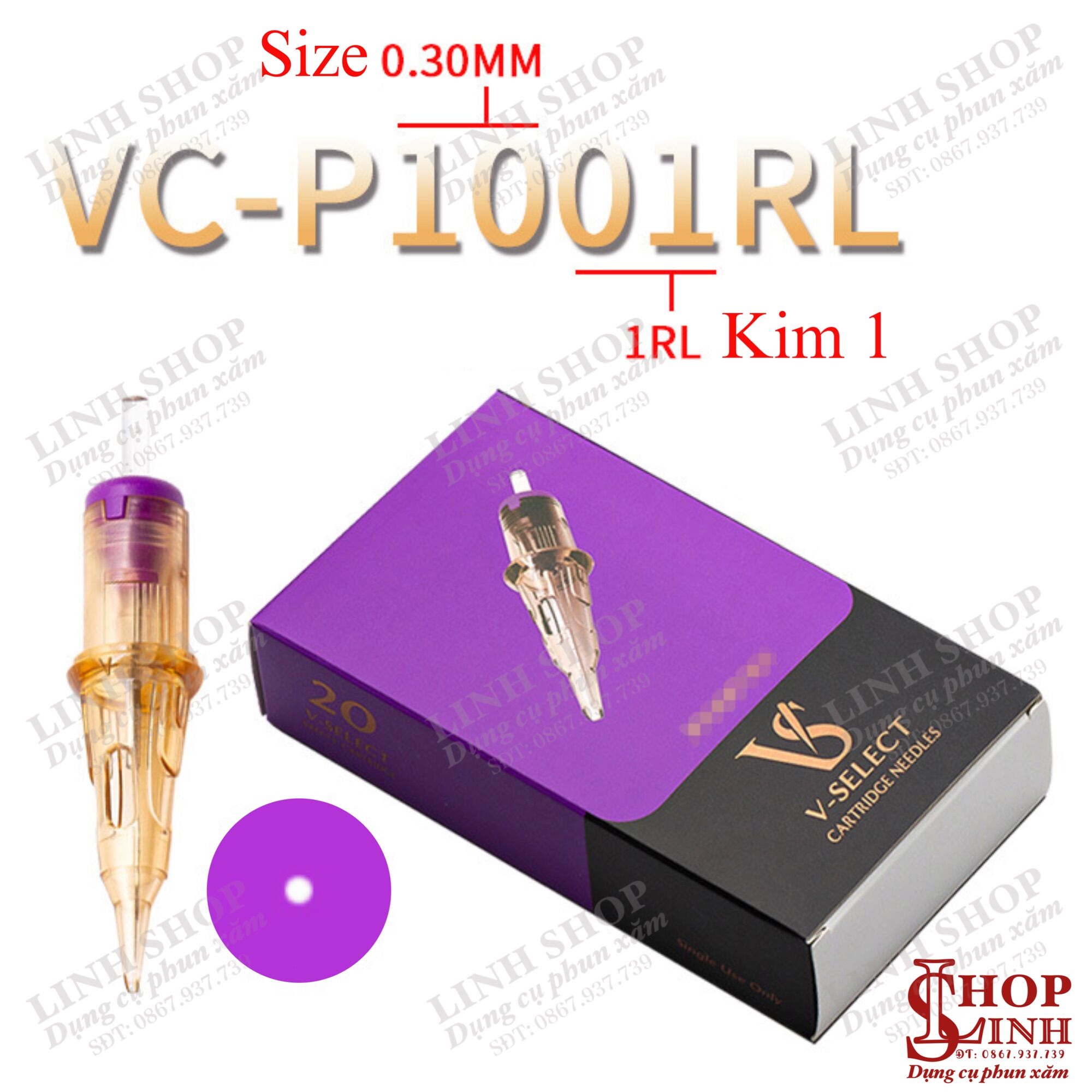 (Hộp 20cái) Kim Ez VS V Select Kim Đạn Máy Pen Cho Phun Xăm Thẩm Mỹ