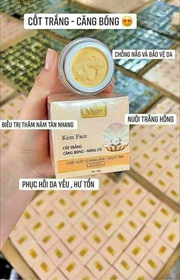 Bộ Kem Face Trắng và Face Cốt Nám Nicos ( mẫu mới)