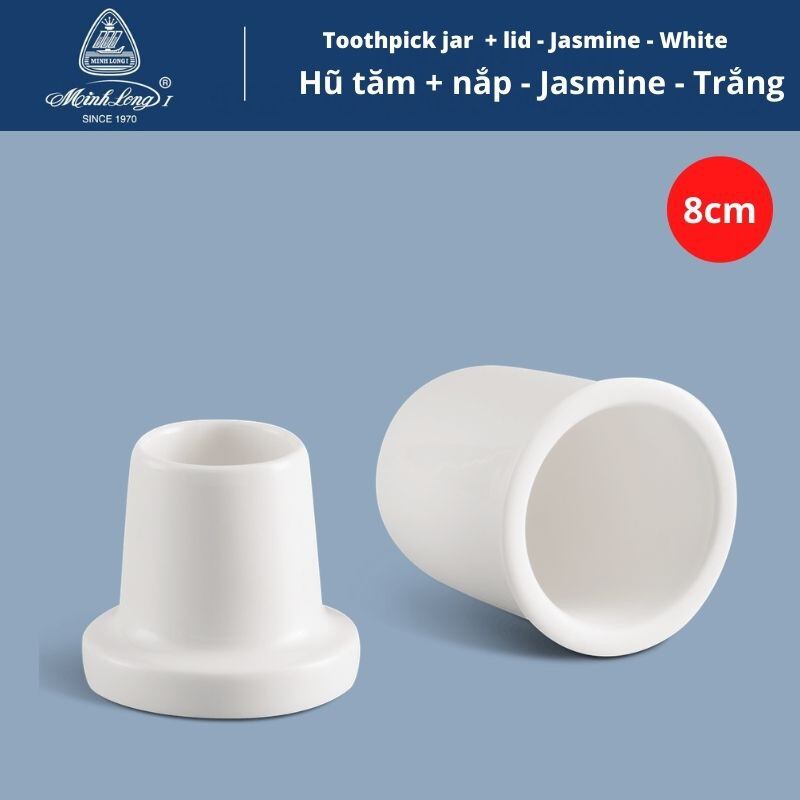 Hủ tâm 8 cm + nắp - gốm sứ Minh Long