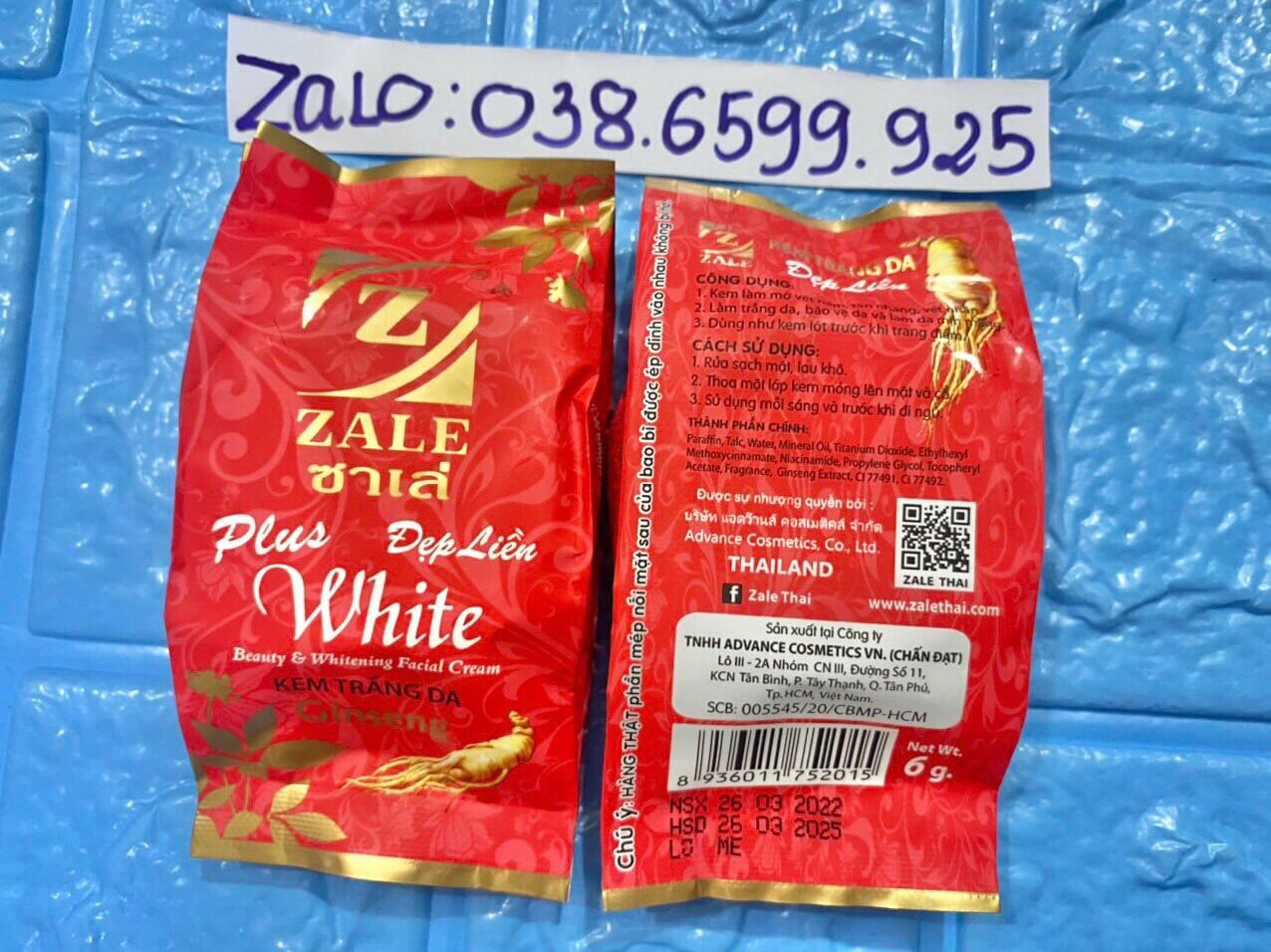 Kem zale đỏ nhân sâm Thái Lan hủ 6g