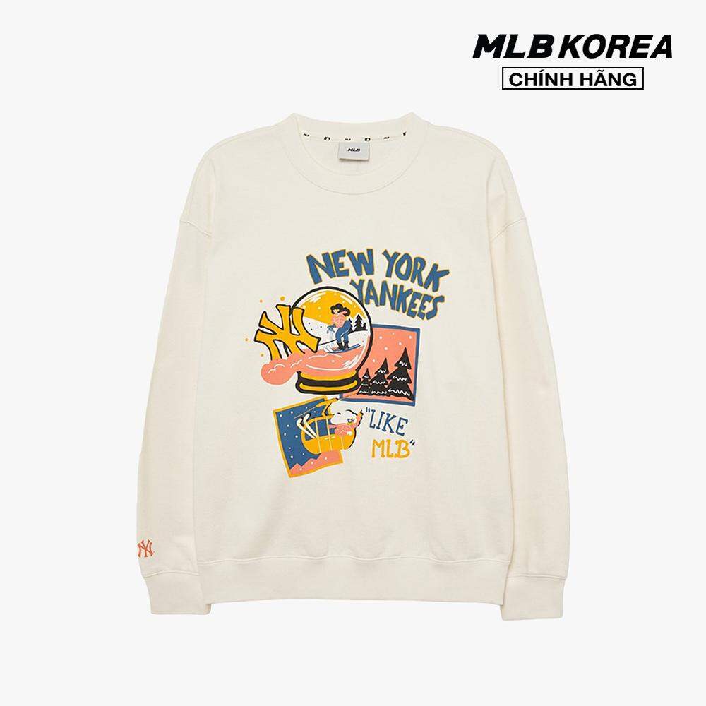 Mlb - áo sweatshirt unisex cổ tròn tay dài thời trang 3amtl1034-50crs