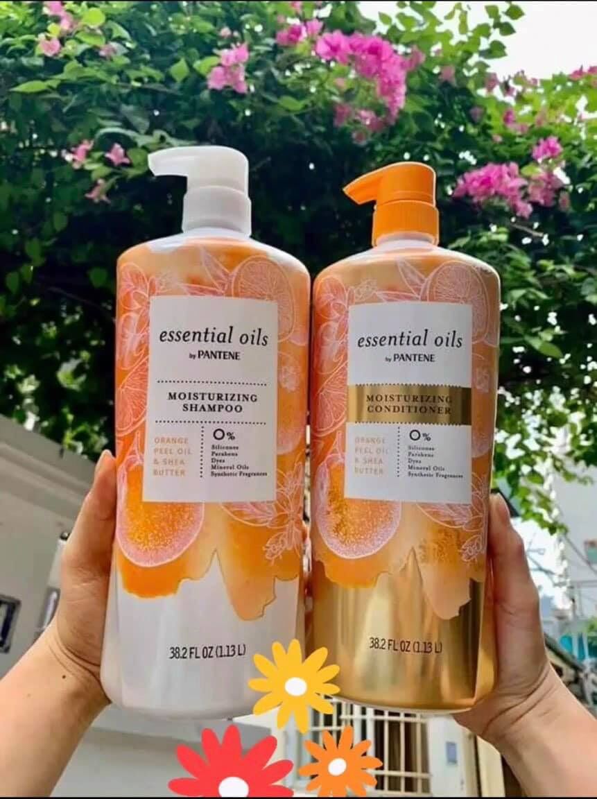 [HCM]??????Bộ dầu gội và xả Pantene Essential Oils Moisturizing 2 x 1.13L??????