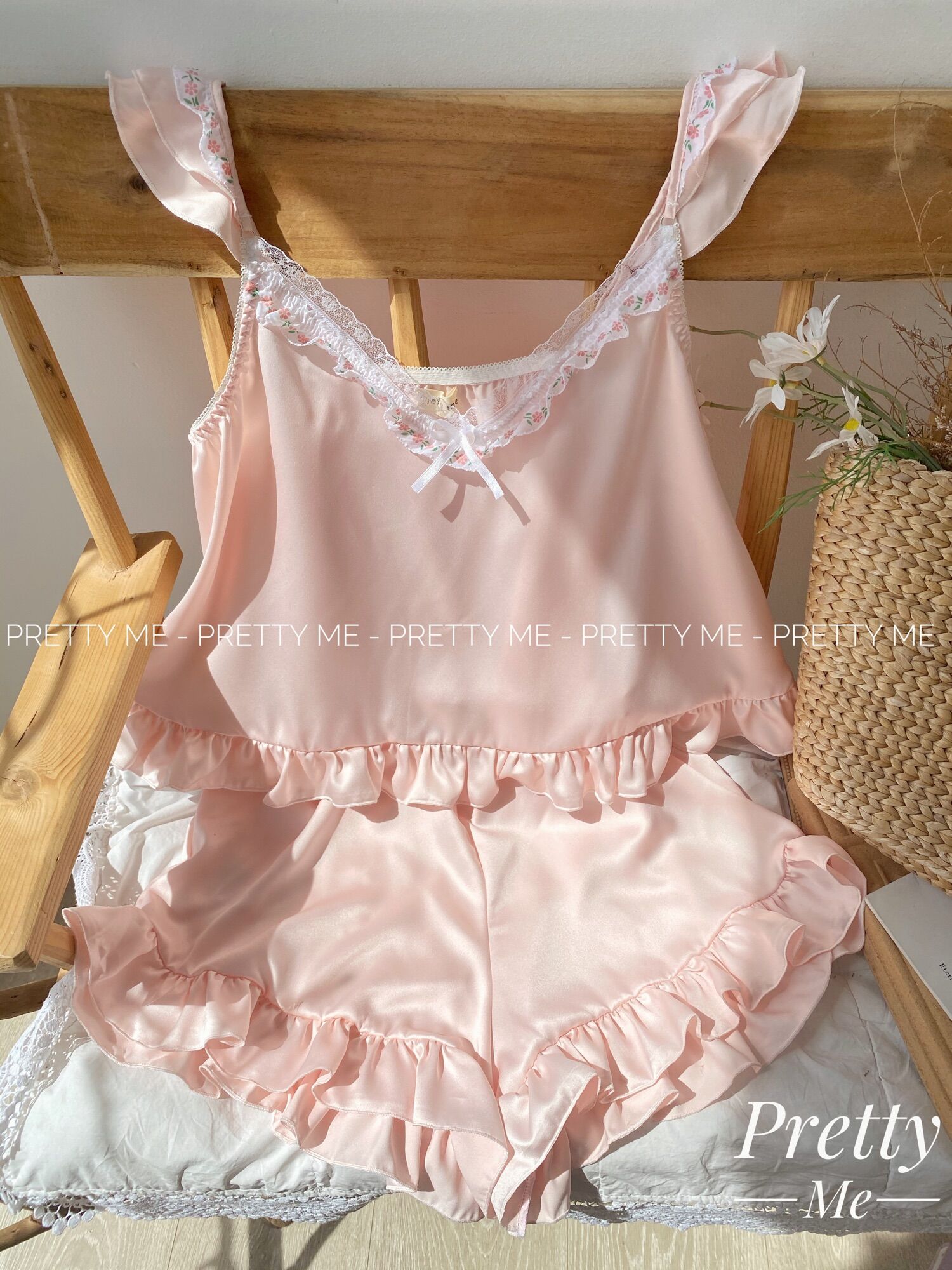 Set Daisy lụa - đồ mặc nhà, đồ ngủ vải lụa mềm mịn