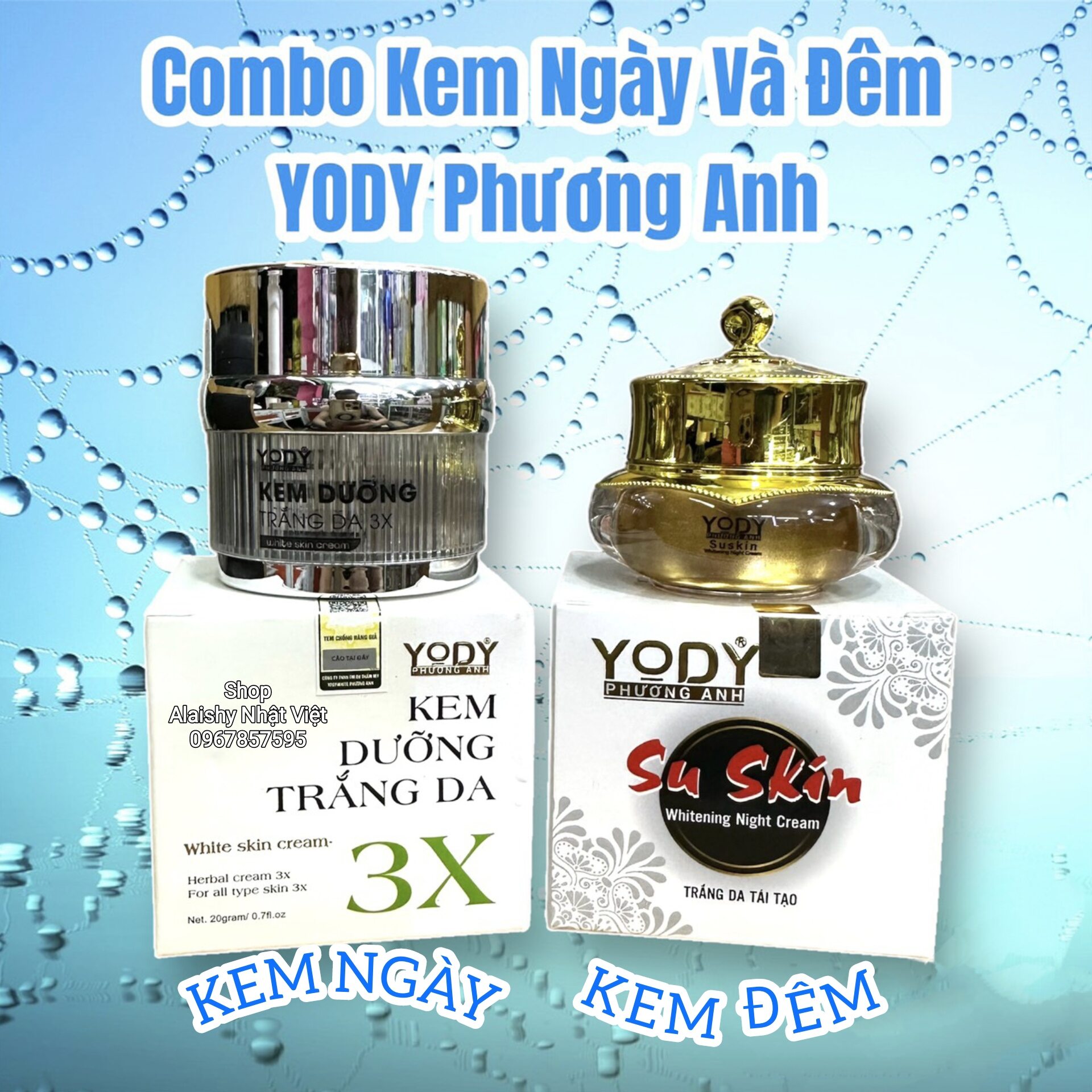 [TẶNG QUÀ] Combo Kem Ngày Và Đêm YODY Phương Anh - Kem Dưỡng Trắng 3X YODY Phương Anh + Kem Đêm SU SKIN YODY Phương Anh