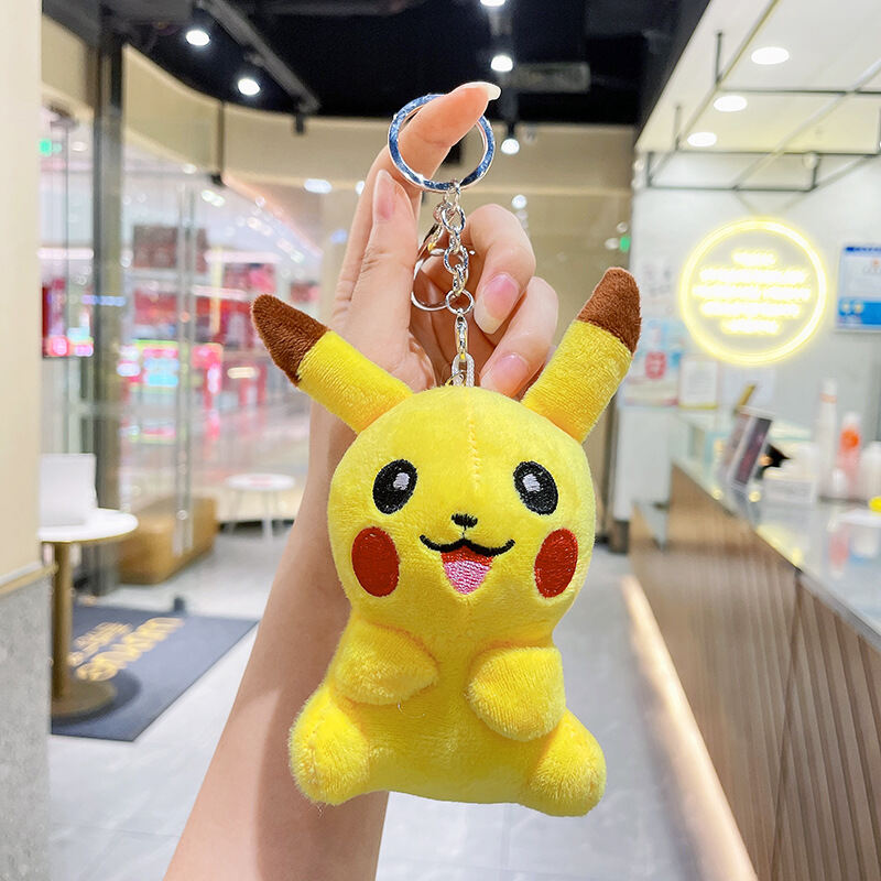 Pokemon Anime Sang Trọng Búp Bê Móc Khóa Pikachu Psyduck Spuirtle Nhồi Bông Mềm Móc Khóa Hoạt Hình T