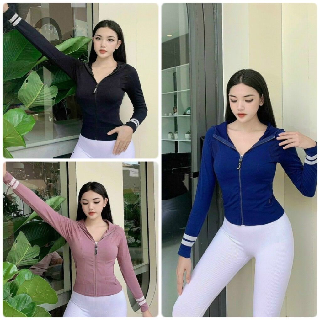 Áo khoác dệt kim croptop viền tay