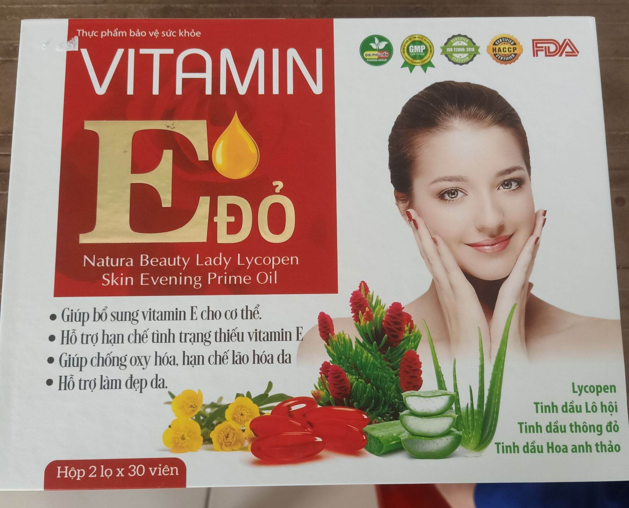 Viên uống vitamin E đỏ ,đẹp da ,chống lão hoá