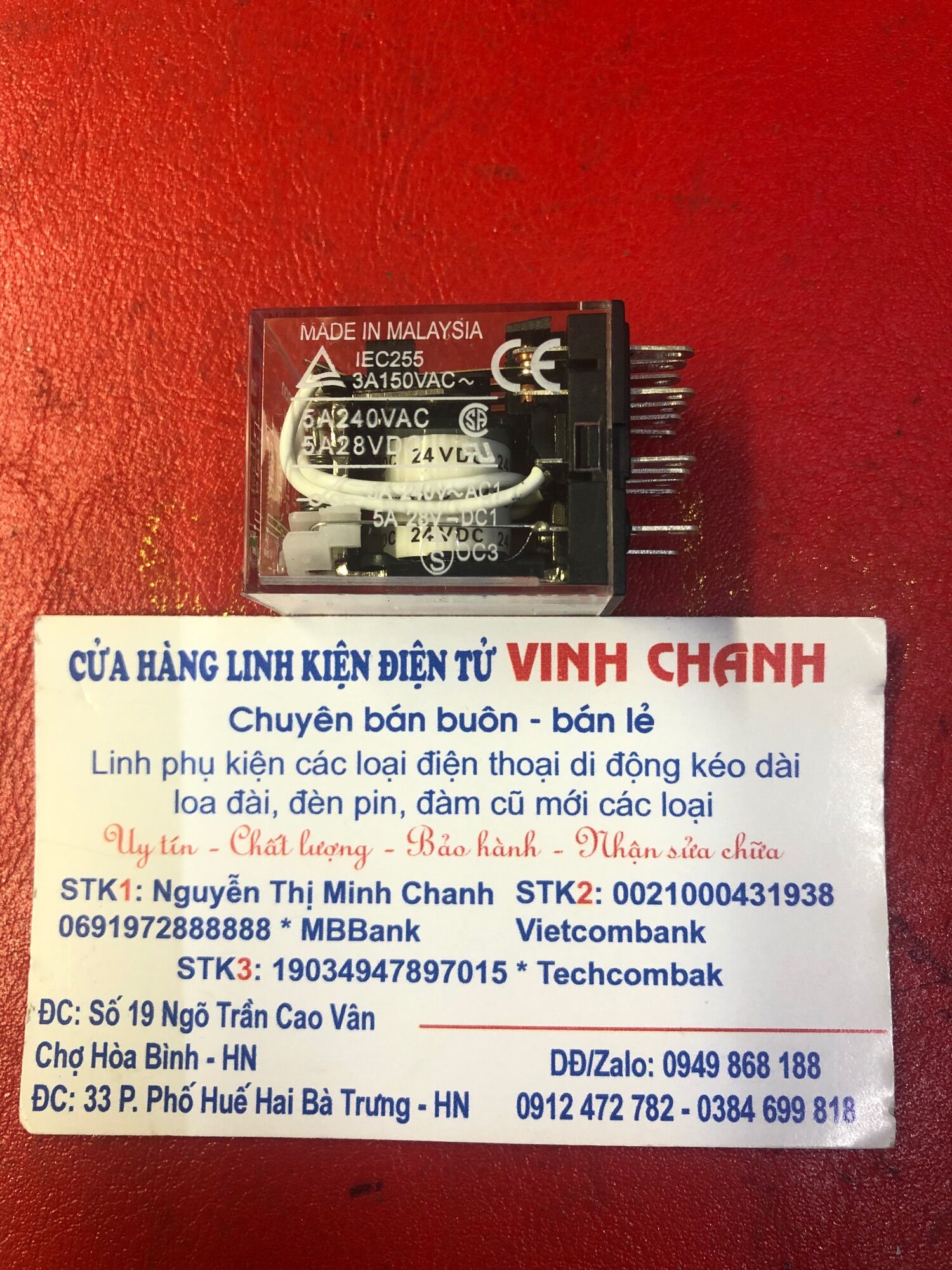 2 con rơle 24v 5a 14 chân