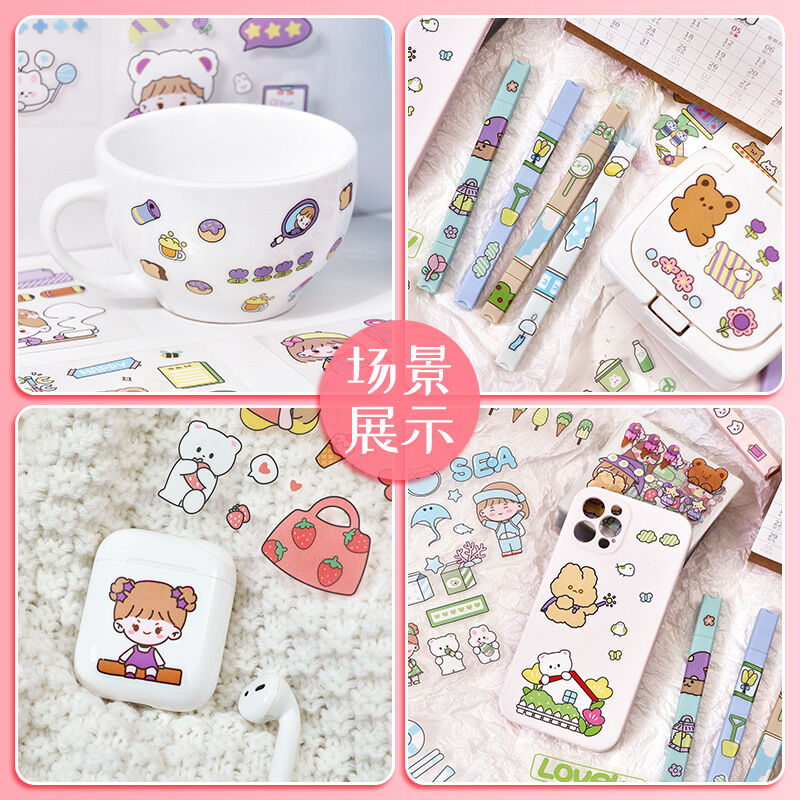 Hộp hình dán 100 sticker trang trí momo