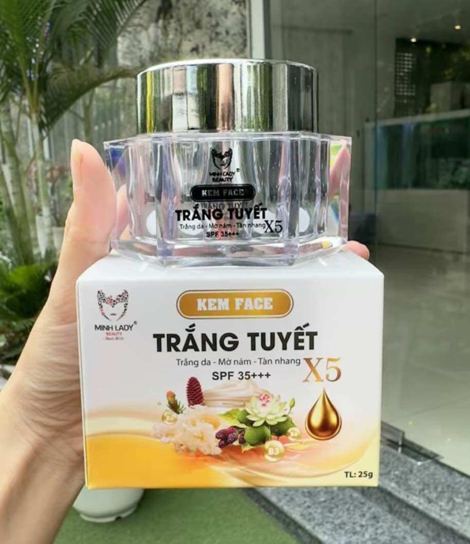 ▪️Kem Face Trắng Tuyết Minh Lady_Tặng Serum Meso_Trắng Mịn Căng Bóng Da sau mỗi lần sử dụng