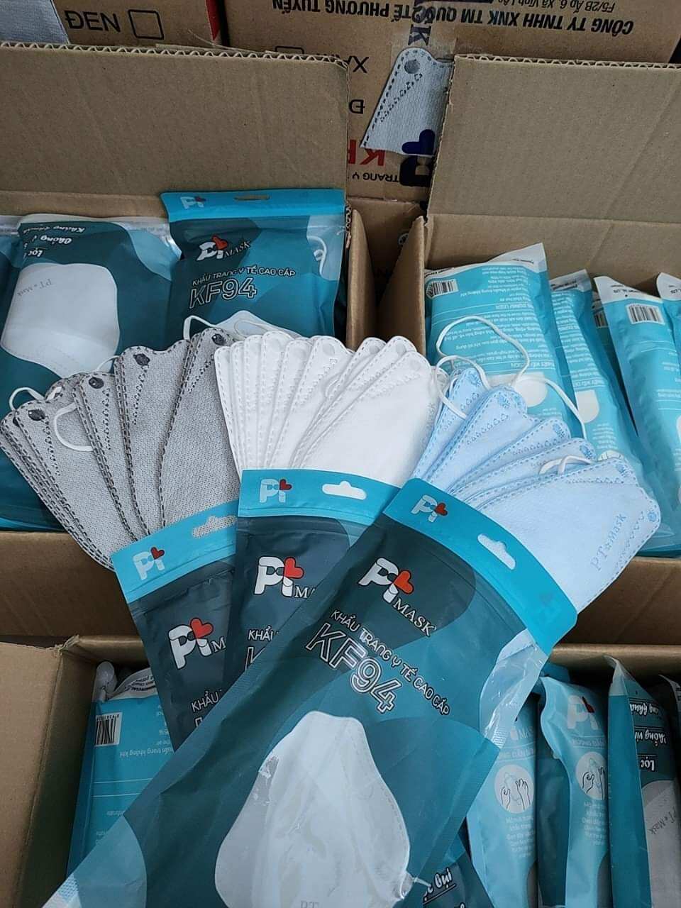 khẩu trang kf94 vimask thùng 300 cái ( trắng)