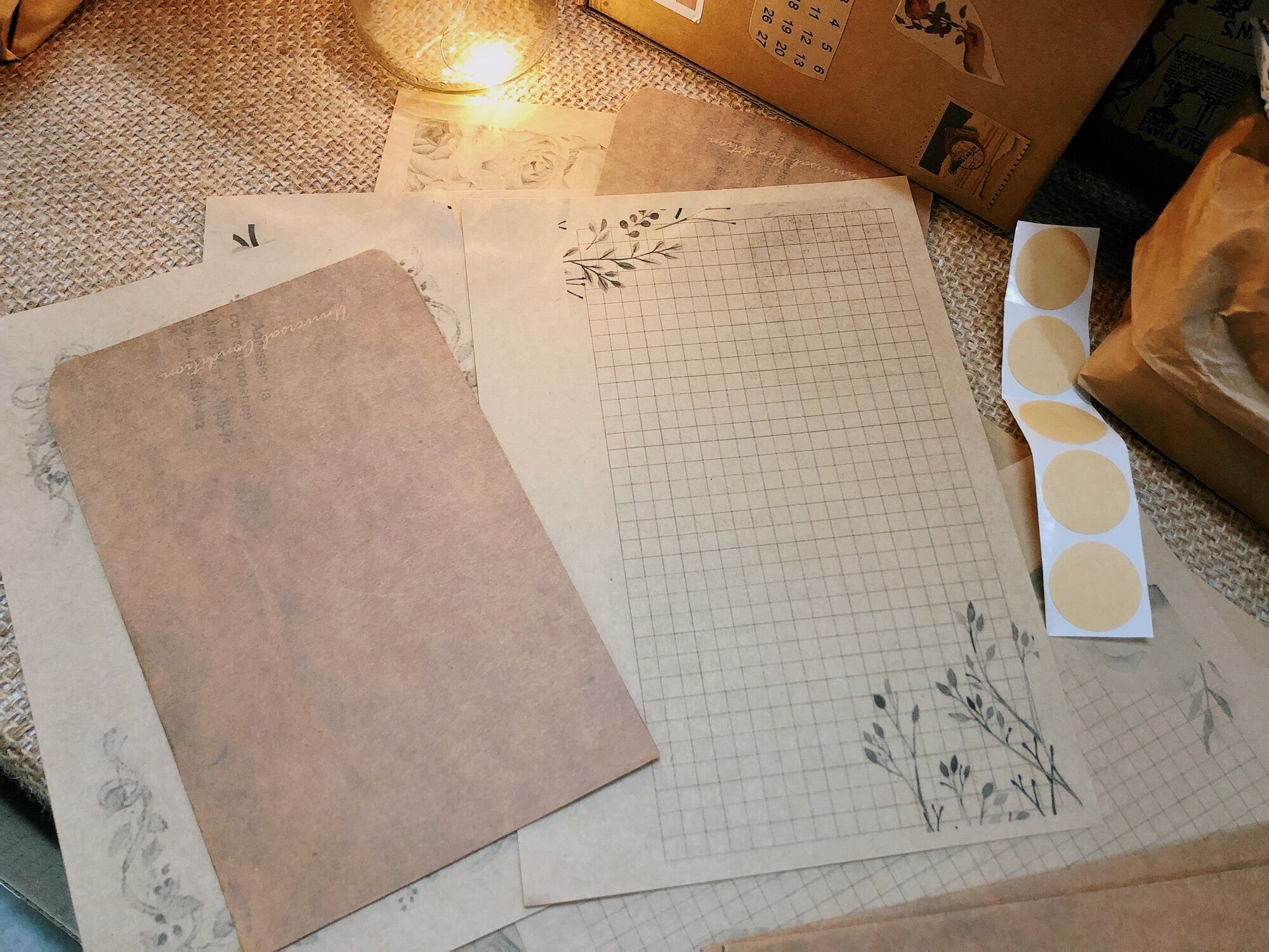 [Vintage] 10 giấy viết thư cổ điển size A5 giấy kraft nâu da bò 80gsm