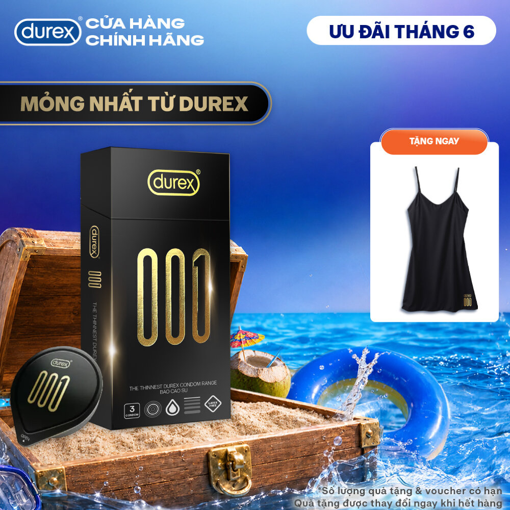 [MỚI] Bao Cao Su Durex 001 Siêu Mỏng, Hộp 3 Bao Mới Ra Mắt