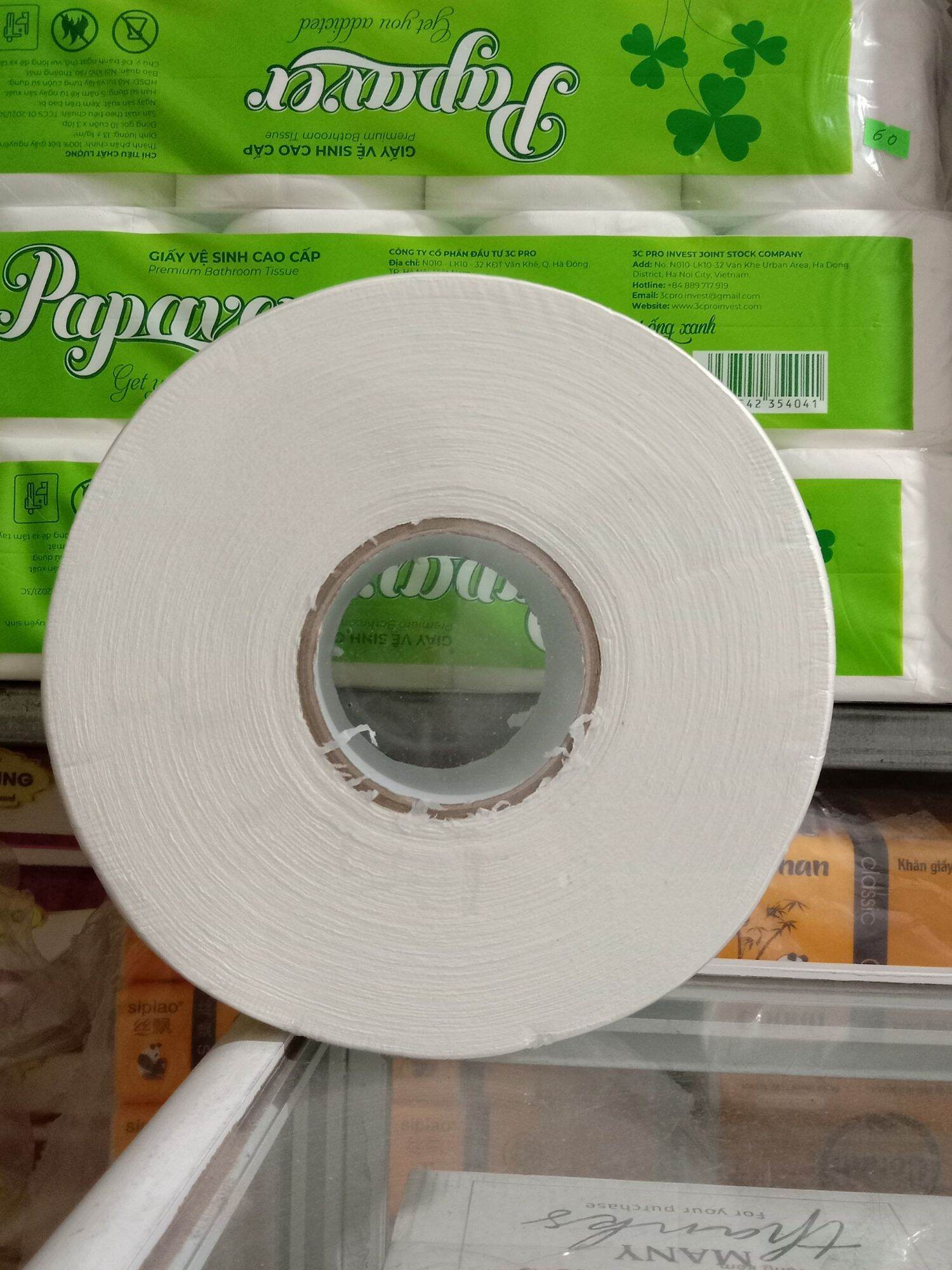 Giấy vệ sinh cuộn công nghiệp lẻ 1 cuộn - 3 lớp 700g