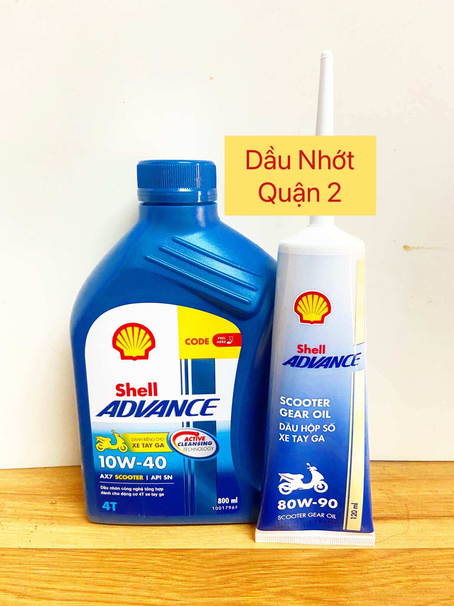 Dầu nhớt shell advance ax7 dành cho xe ga 800mL