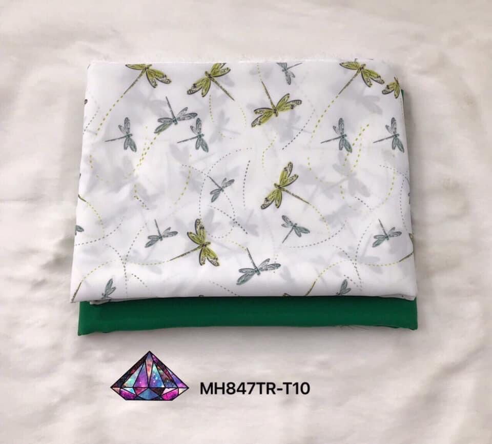 Vải áo dài in chuồn chuồn