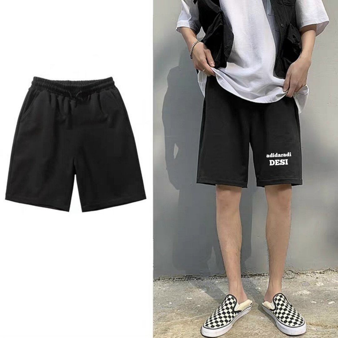 Quần short unisex nam màu đen cá tính có bigsize đến 100kg