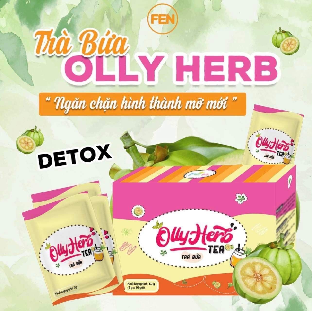Siêu giảm mỡ trà bứa vị bí đao - olly herb tea detox