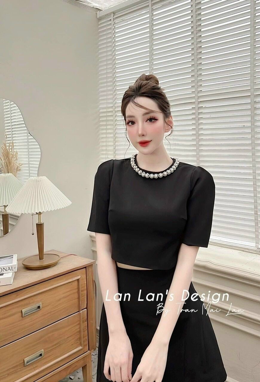 (SHOP TÁO ĐỎ BIGSIZE 50kg đến 90kg) set áo croptop chân váy A