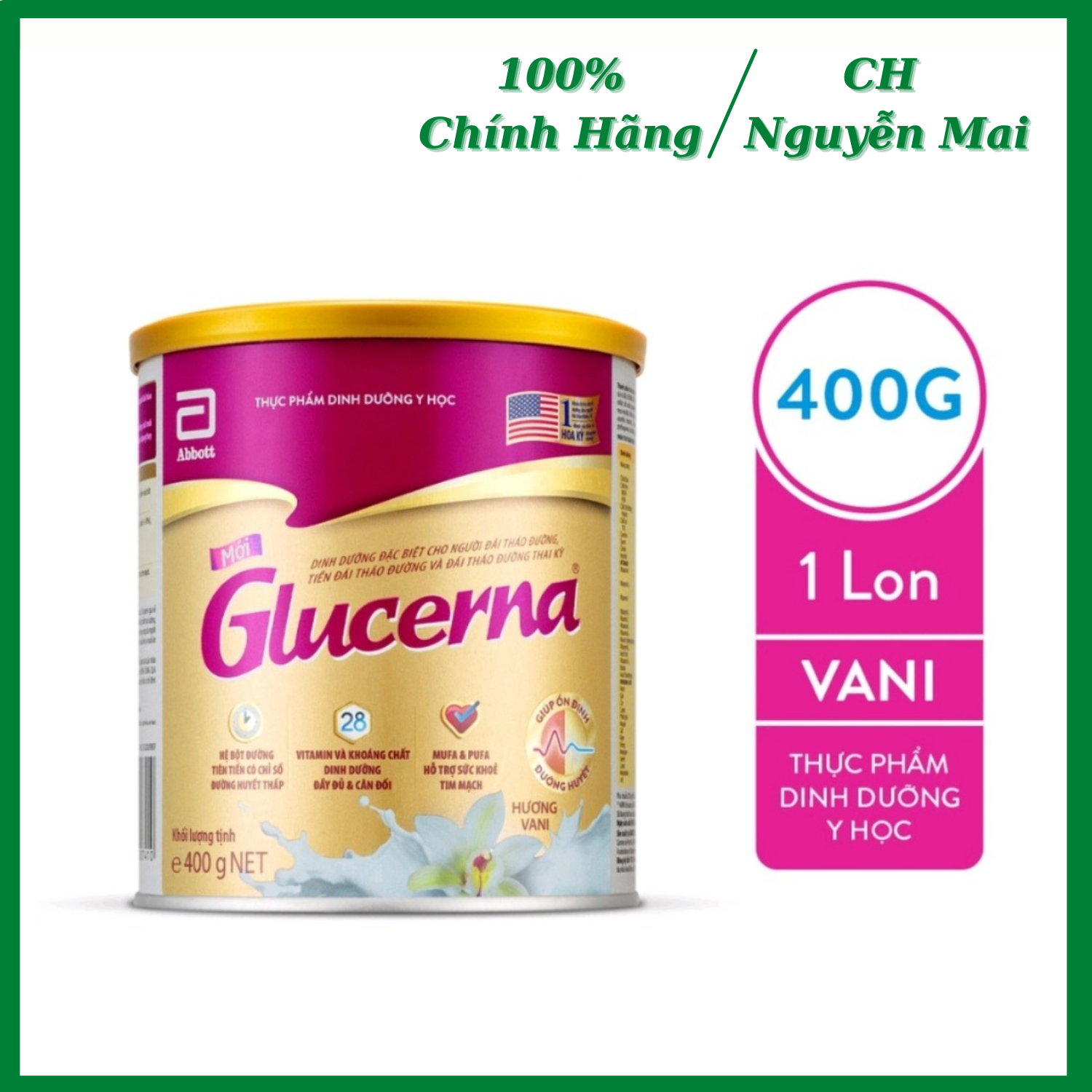 Sữa bột glucerna hương vani 400g